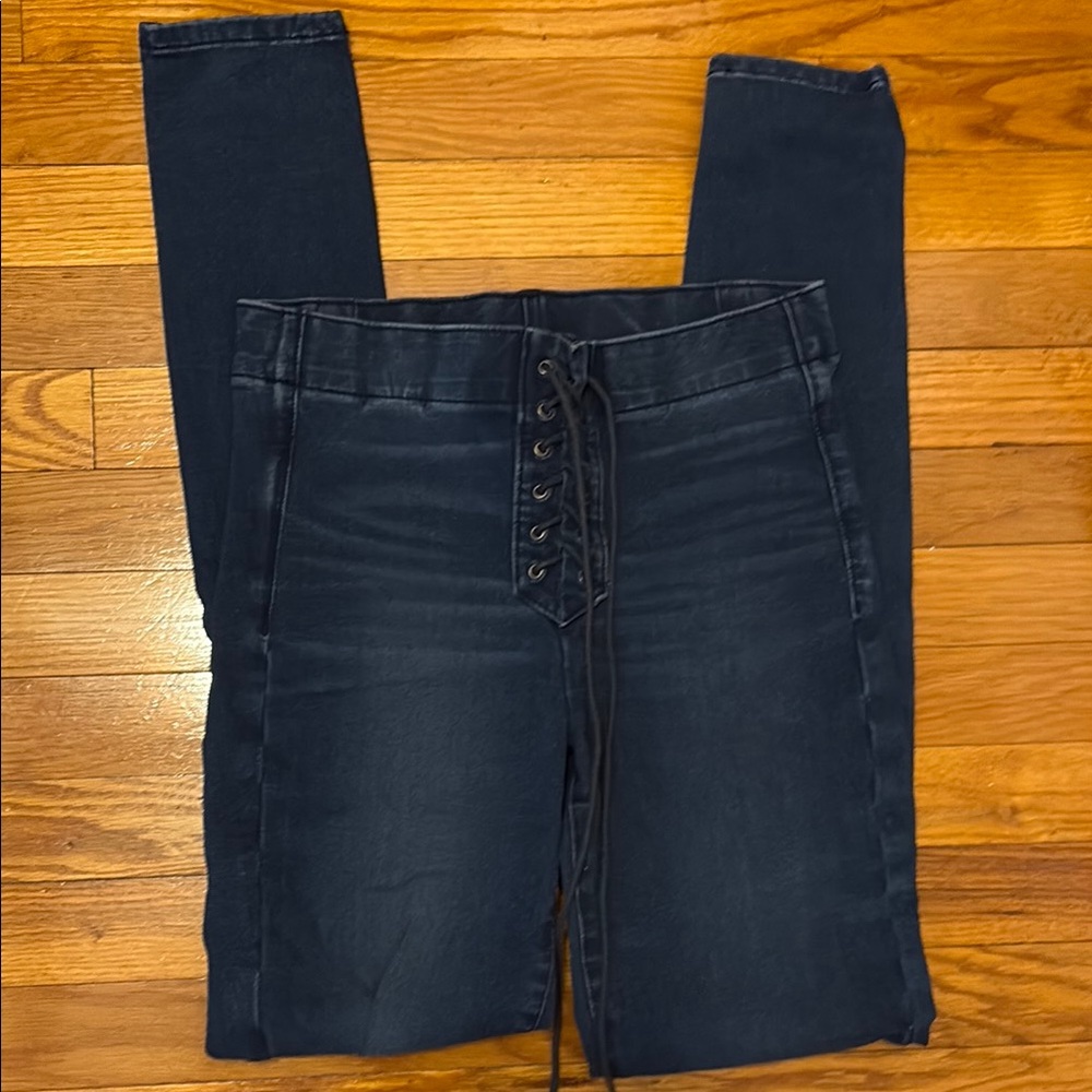 American Eagle Outfitters Blue Skinny Jeans High-Rise Stretch